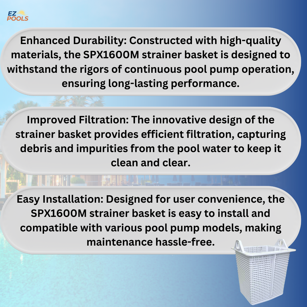 Hayward Super Pump Basket (SPX1600M), Strainer Basket for Hayward Pool Pump