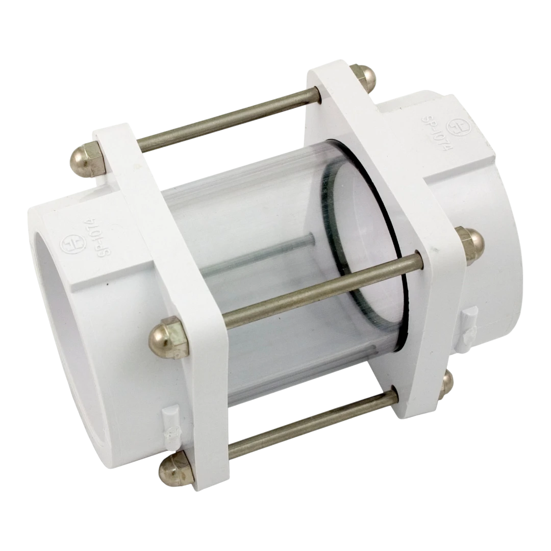 2 Inch In-line Socket Sight Glass for monitoring pool filter clarity