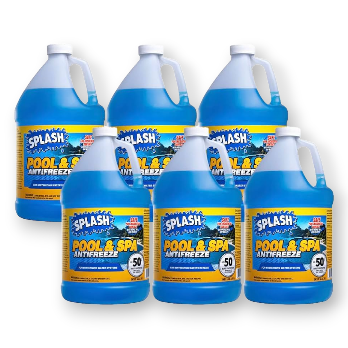 SPLASH Pool & Spa Antifreeze | 6 Pack | 6 Gallon