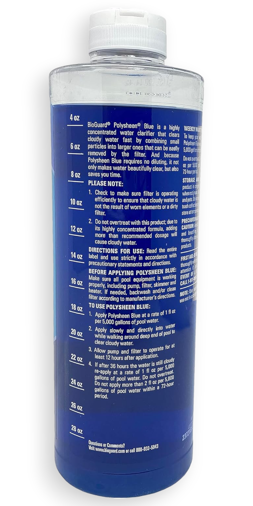 BioGuard Polysheen Blue Clarifier - 1 Quart Pool & Spa Clarifier
