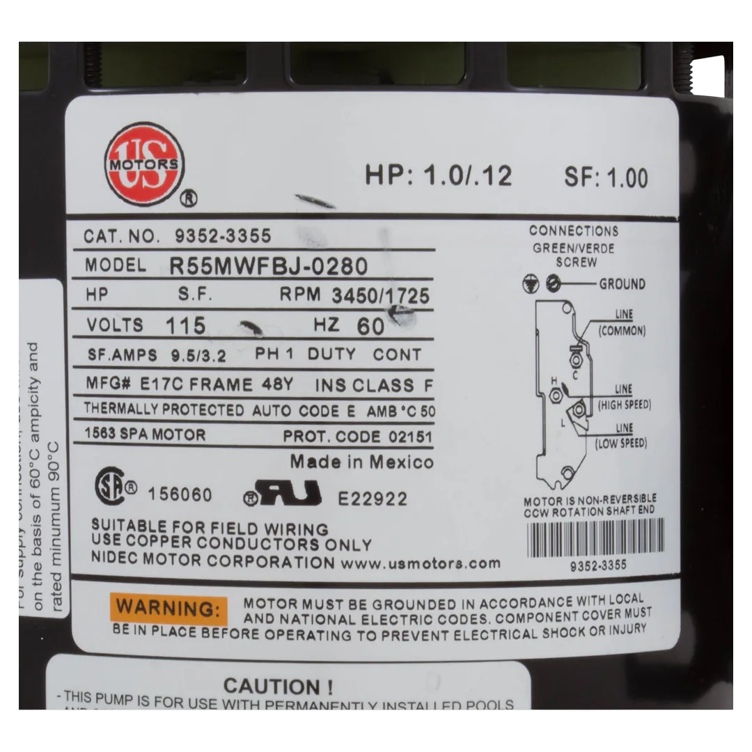 Gecko Aqua-Flo Flo-Master FMHP Pump 02107000-1010 - Label