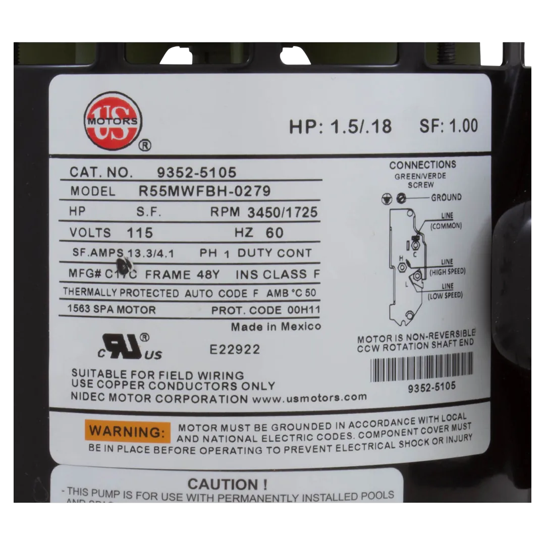 Gecko Aqua Flo FMCP 1.5 HP Pump, 115 Volt, 2 Speed