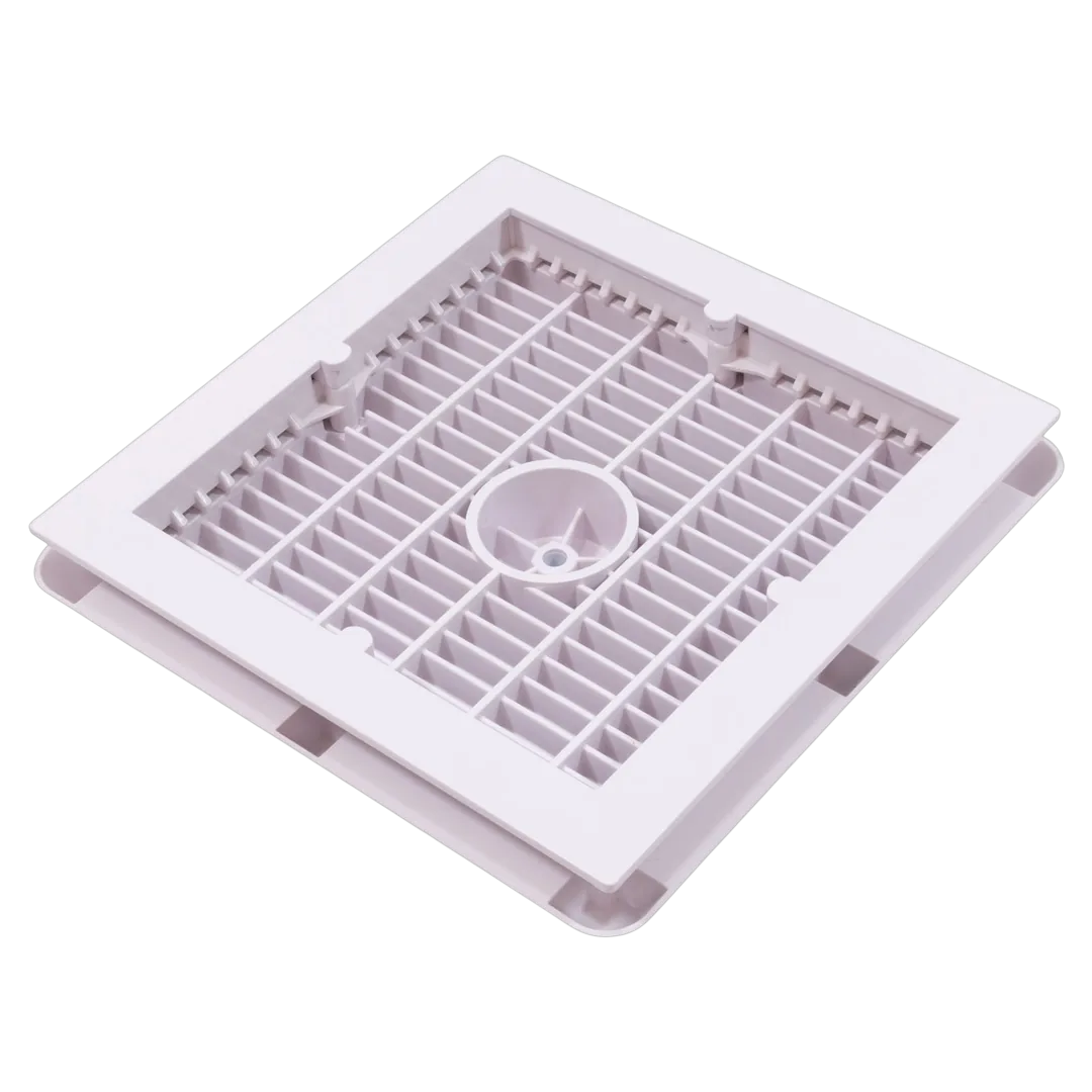 AquaStar WAV9WR101 9x9 Wave Suction Outlet Cover with Frame and Vented Riser Ring - Reverse