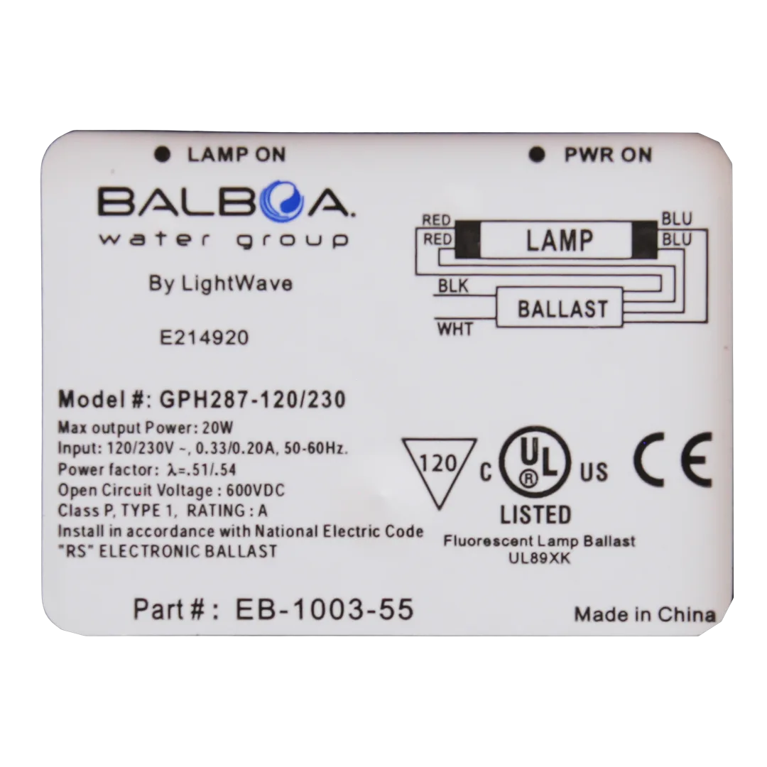 Balboa Wavetec254 UV Sanitation System - Labela