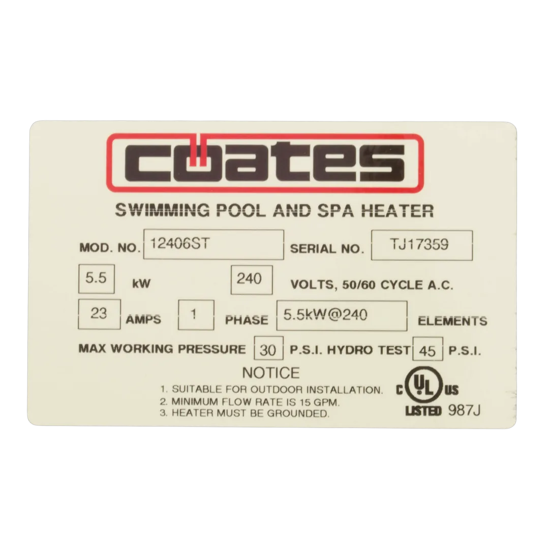 Coates 12406ST Electric Spa Heater - Alt (3)