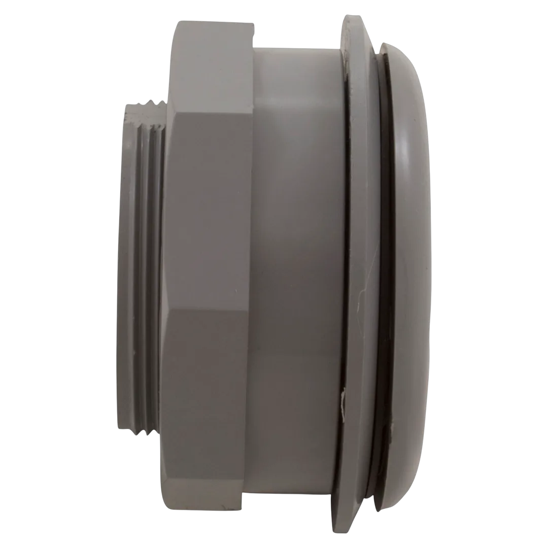 Custom Molded Products 25522-001-000 Vinyl Wall Return Fitting 1.5 in FIP x FIP, Gray - Side