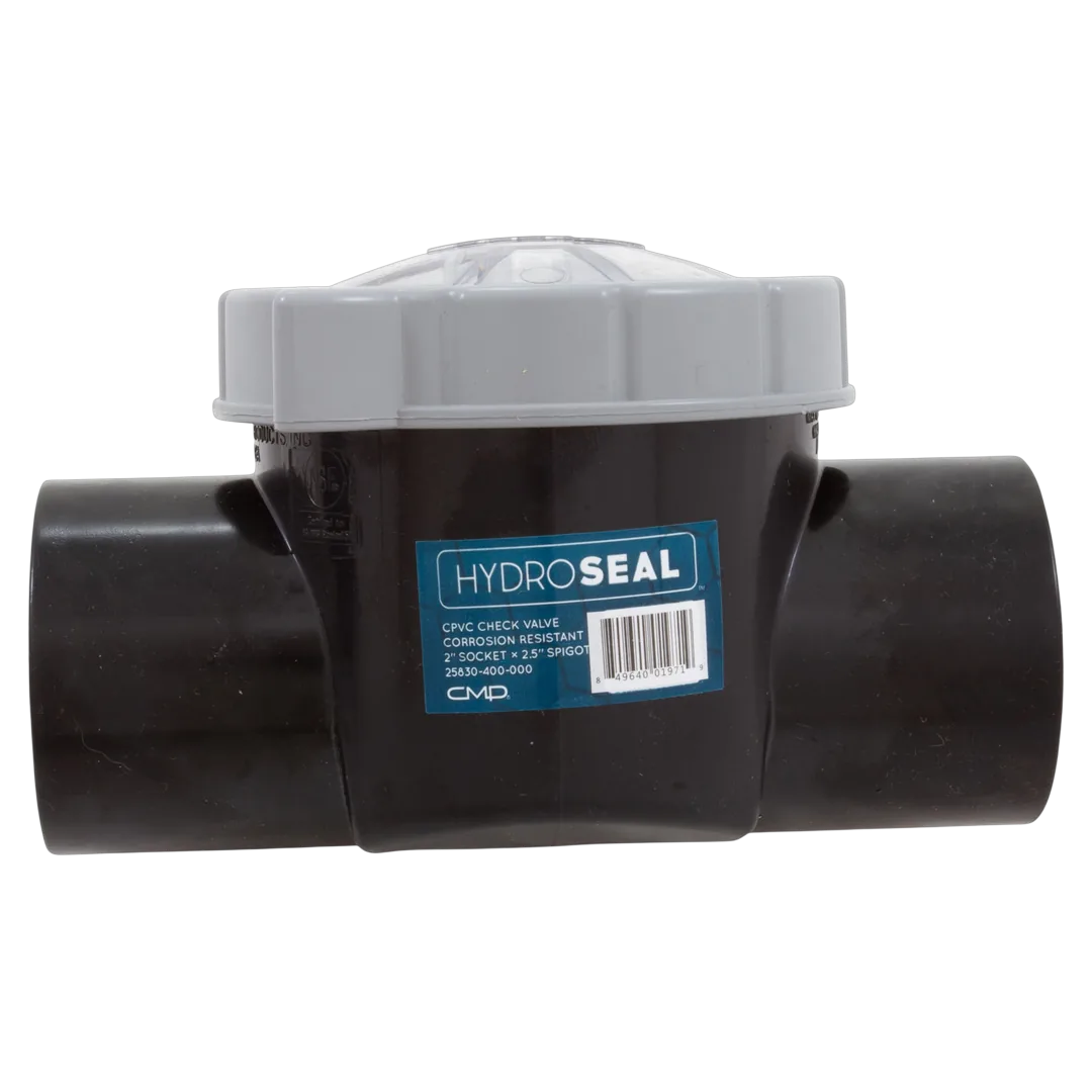 CMP 25830-400-000 HydroSeal CPVC Check Valve 2 in x 2.5 in - Side