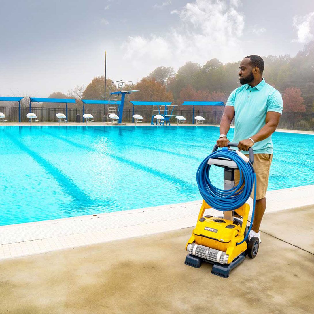 Dolphin Wave 100 Robotic Pool Cleaner w/ Caddy | 98 Foot Swivel Cable | 9999096X-USW