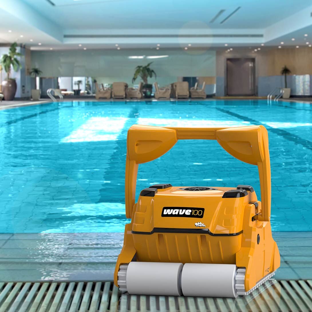 Dolphin Wave 100 Robotic Pool Cleaner w/ Caddy | 98 Foot Swivel Cable | 9999096X-USW