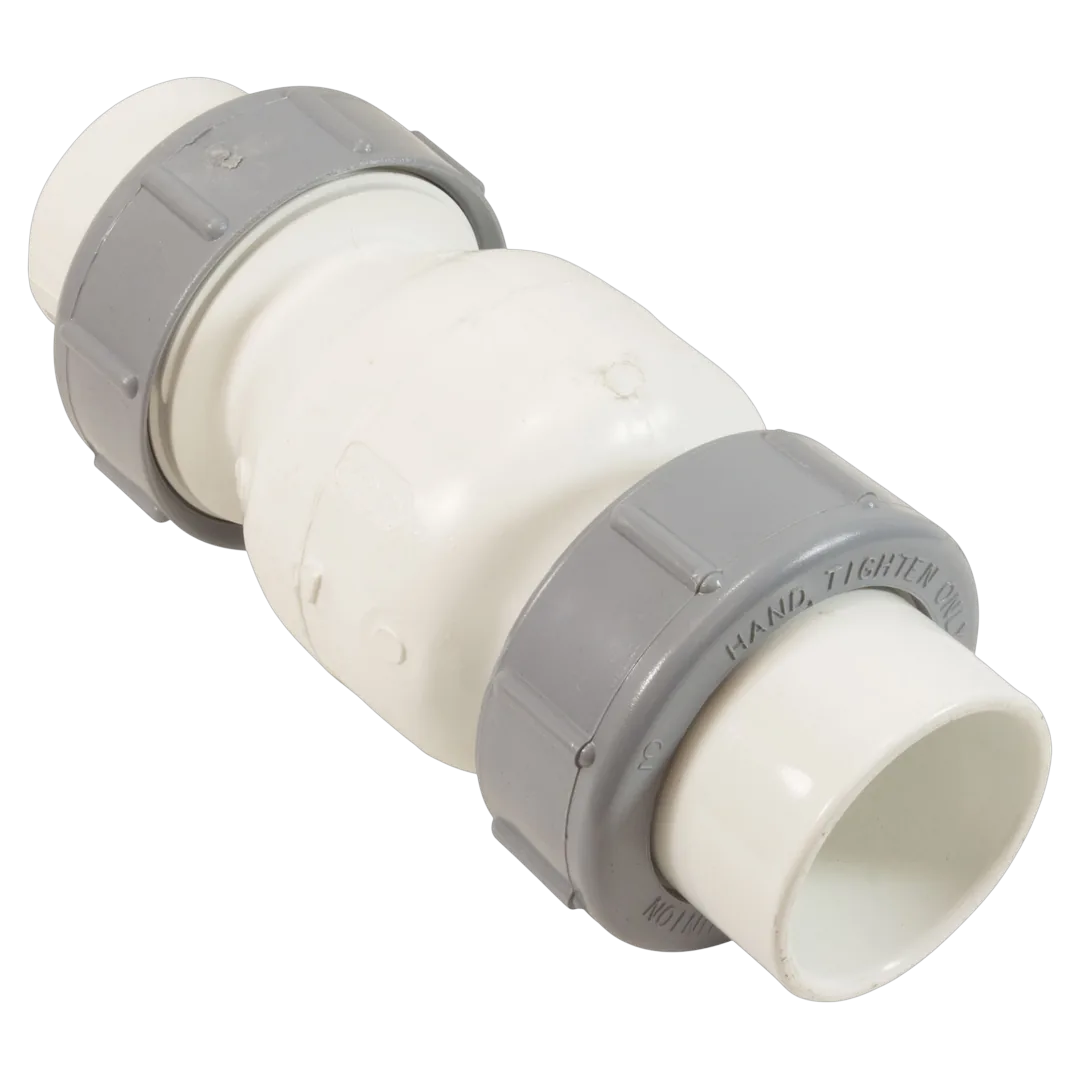 Flo Control 1700-15 True Union Spring Check Valve, 1-1/2 in Slip PVC - Reverse