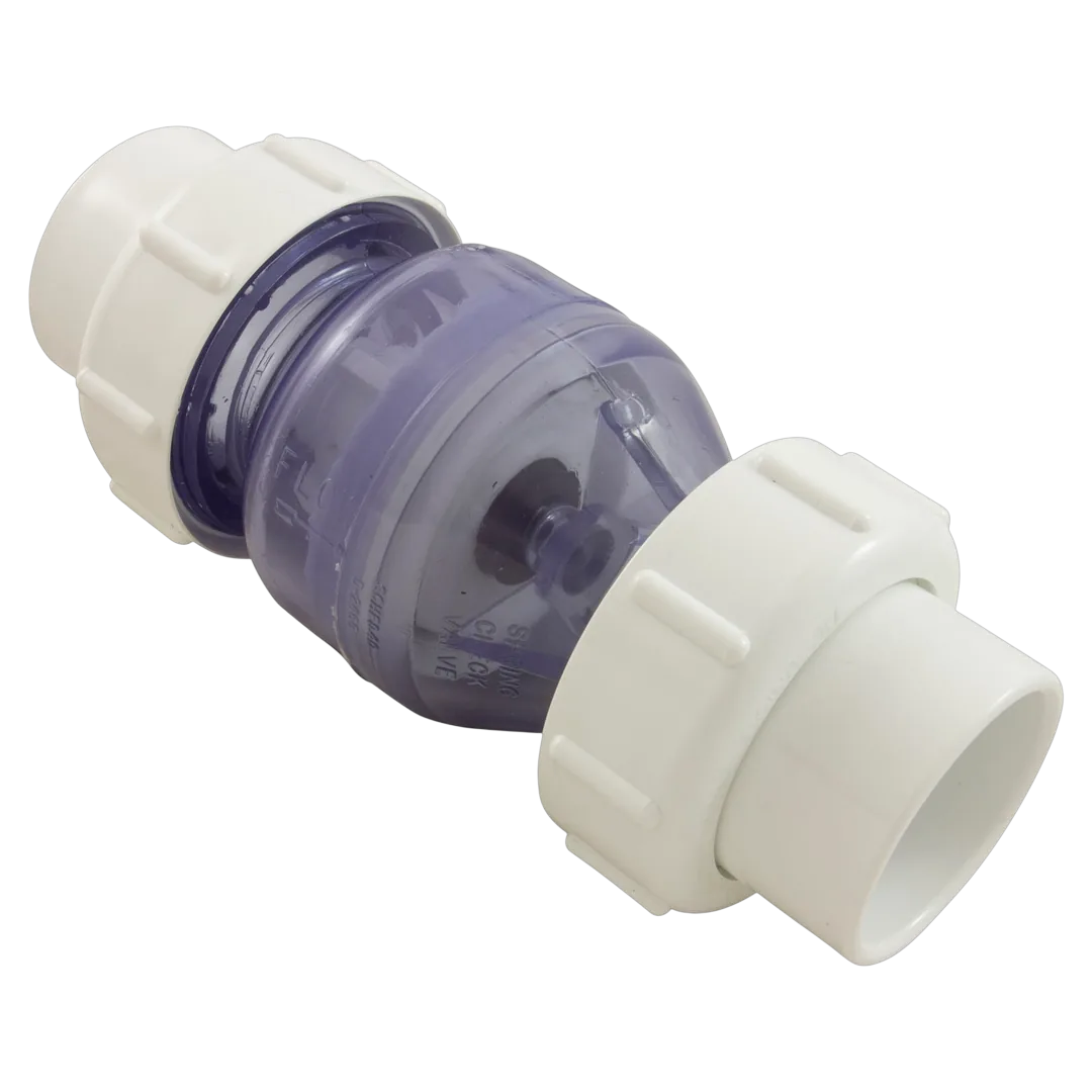 Flo Control 1700C15 True Union Spring Check Valve 1-1/2 in Clear - Reversed