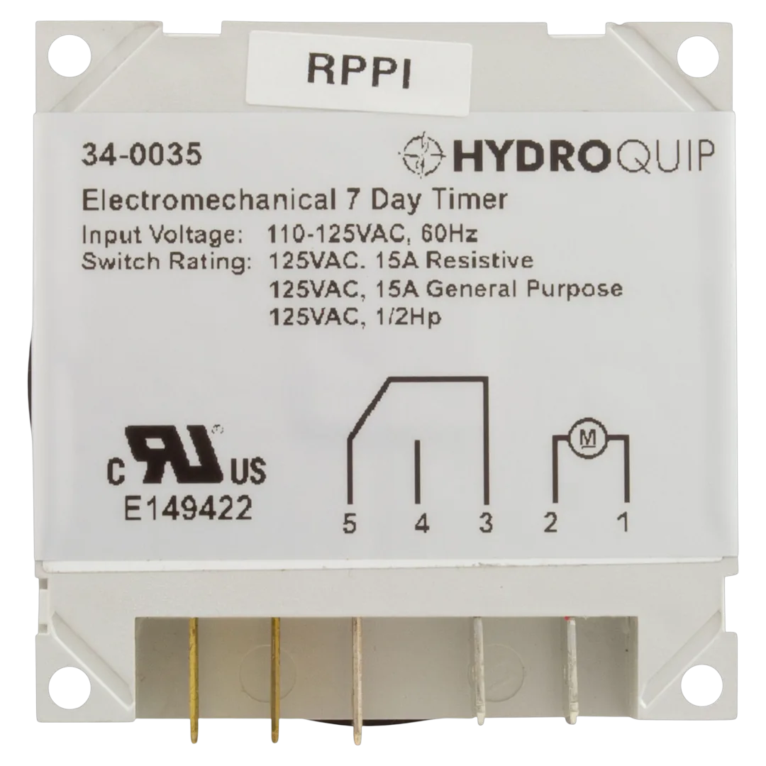 Hydro-Quip 34-0035-K 7-Day Time Clock - Back