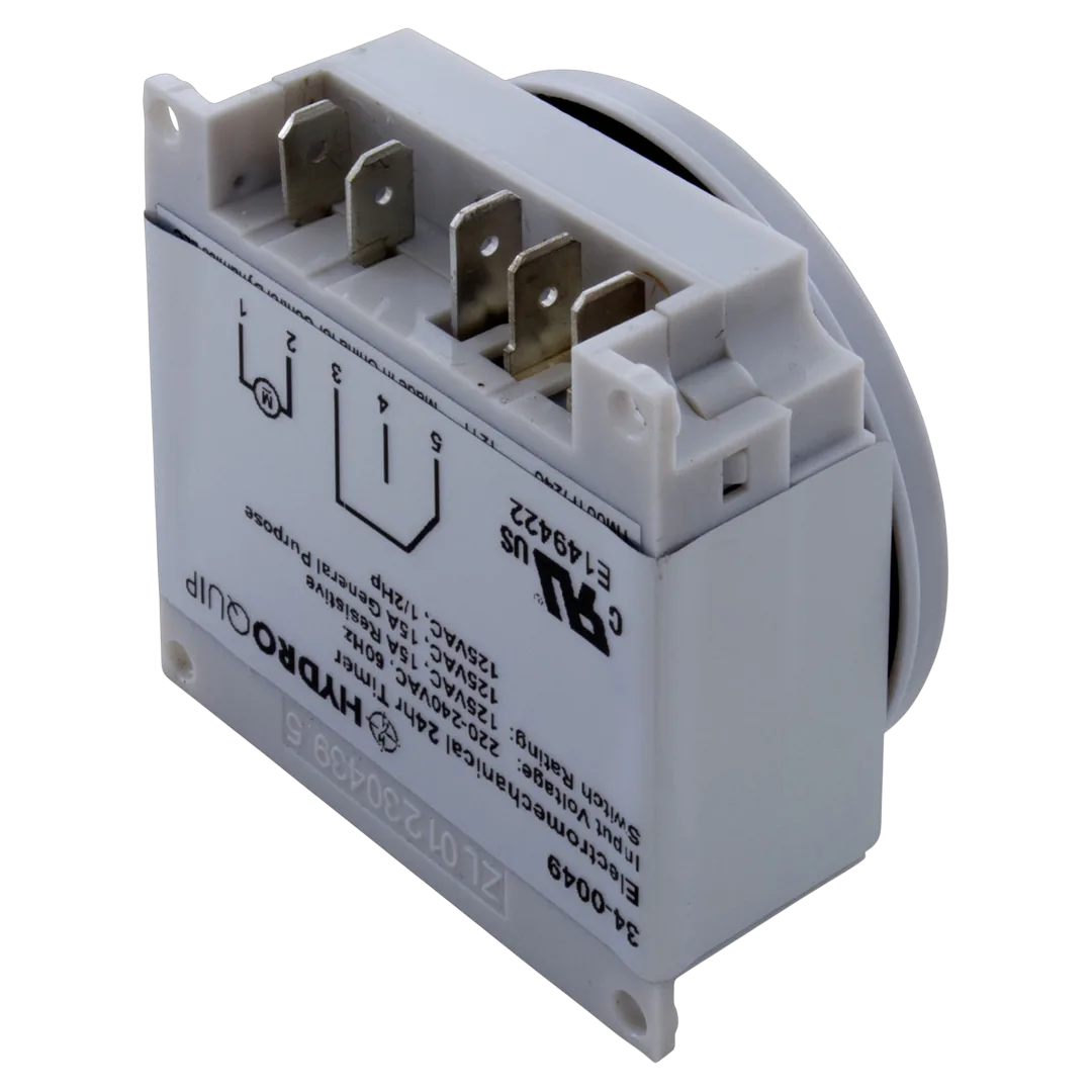 Hydro-Quip 34-0049-K 24 Hour Time Clock with Override Switch - Bottom