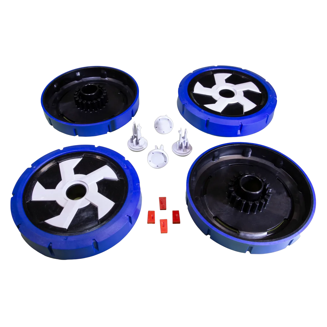 Hayward AquaVac 500 Wheel Rim and Tire Set of 4, Black/Blue