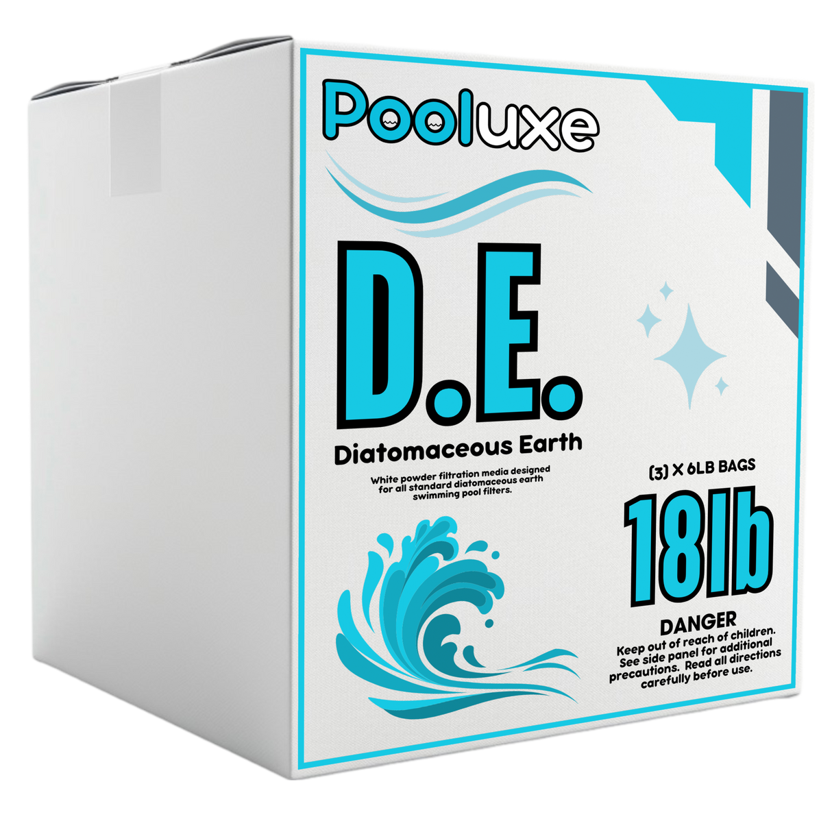 Pooluxe Premium Diatomaceous Earth Powder - 6LB Bags for Crystal Clear Swimming Pools