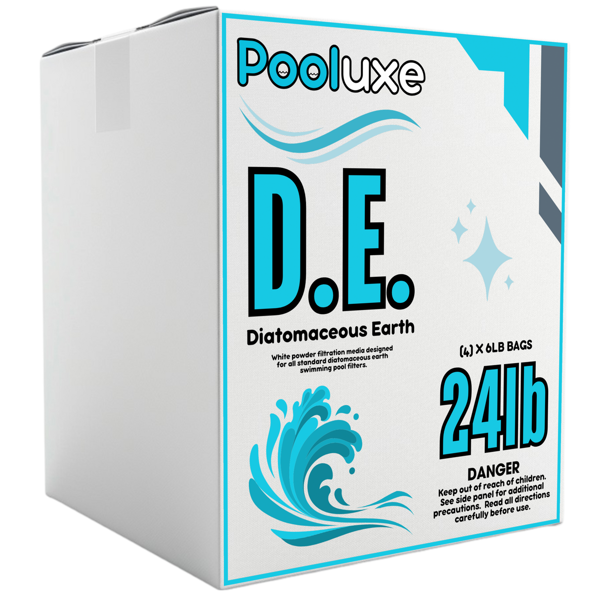 Pooluxe Premium Diatomaceous Earth Powder - 6LB Bags for Crystal Clear Swimming Pools