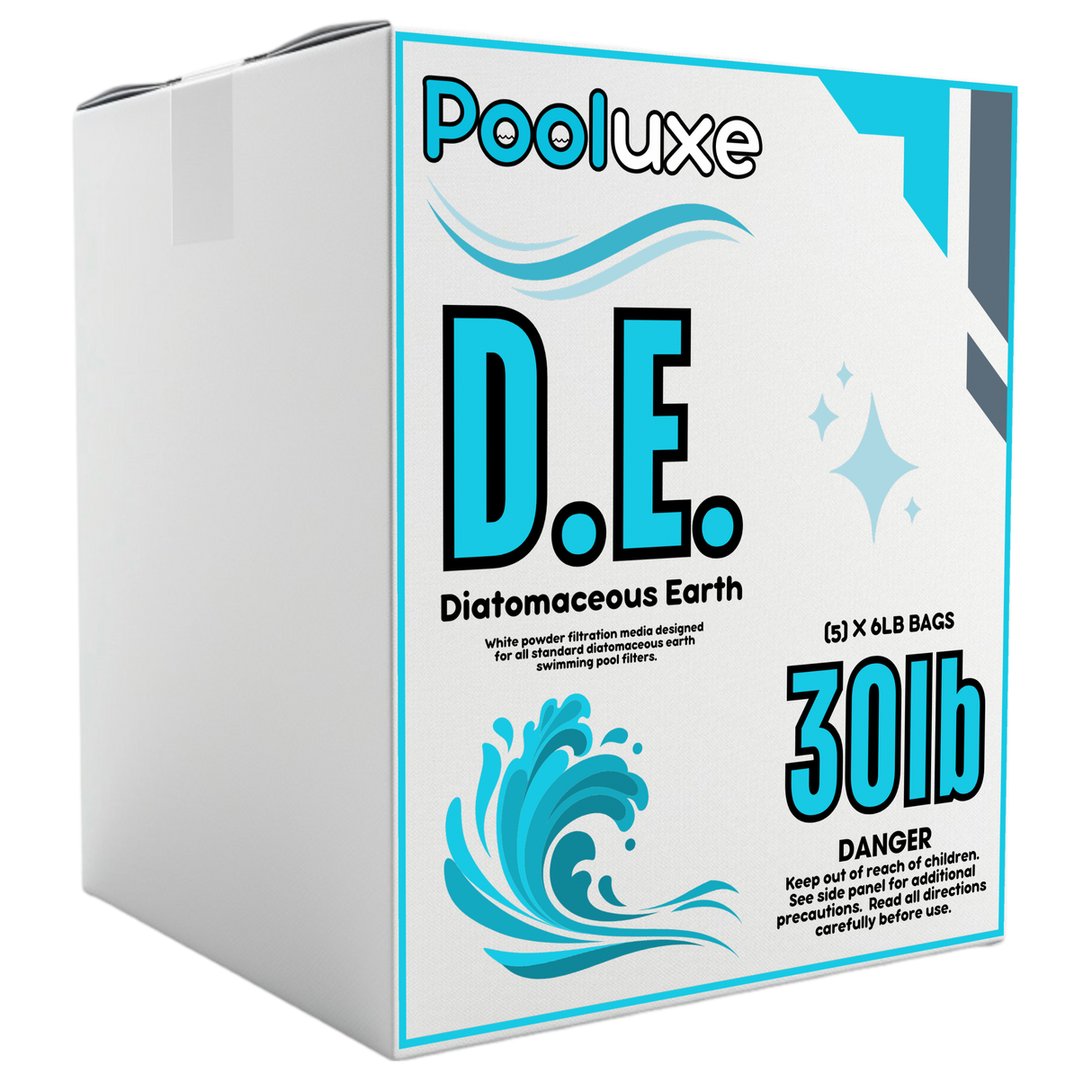 Pooluxe Premium Diatomaceous Earth Powder - 6LB Bags for Crystal Clear Swimming Pools