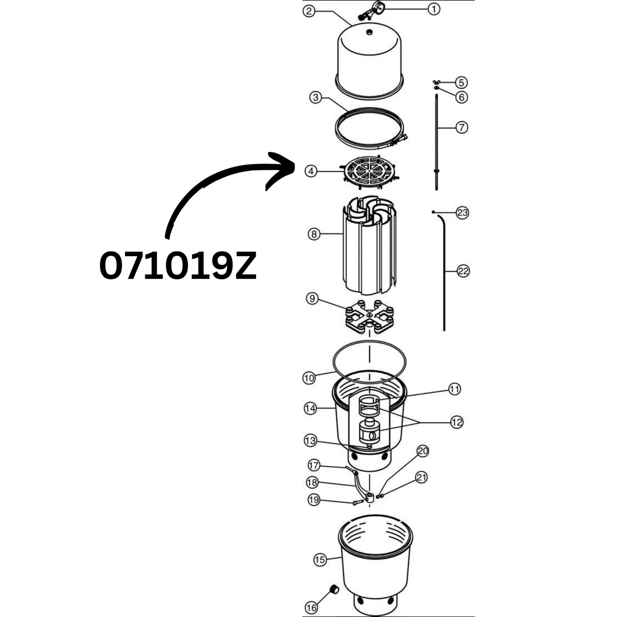Pentair 2000 and 4000 Series Holding Wheel Assembly Kit 071019Z