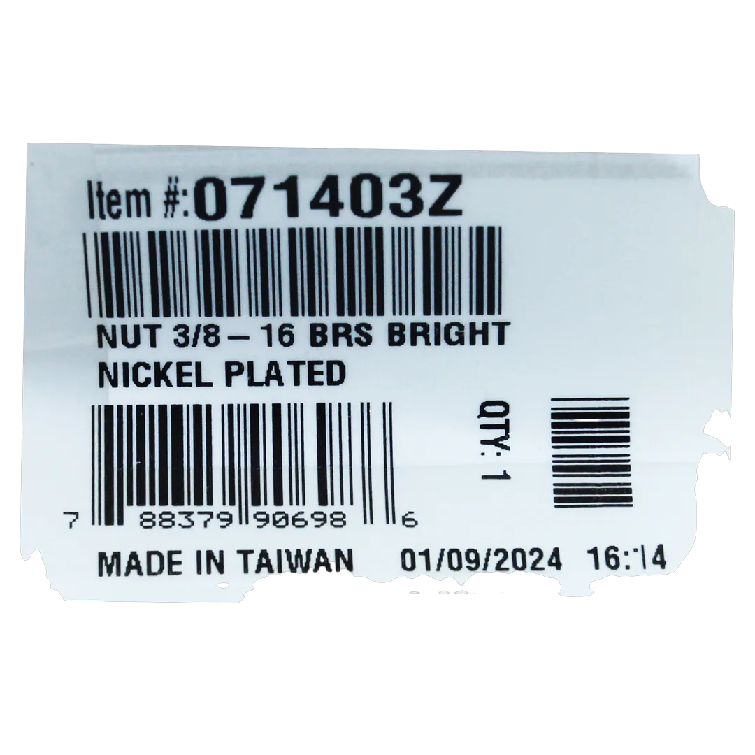 Pentair 071403Z Nut - Label
