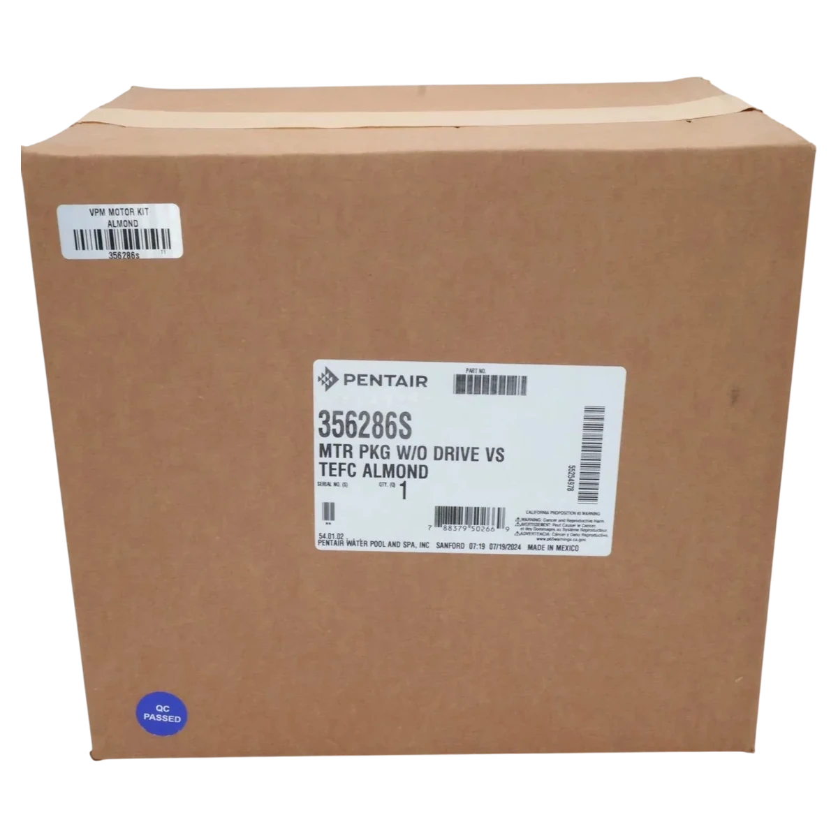 Pentair 356286S VST Variable Speed TEFC Motor — box view