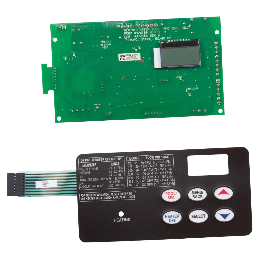 Pentair MasterTemp/Max-E-Therm 6-Button Control Board Kit - Front