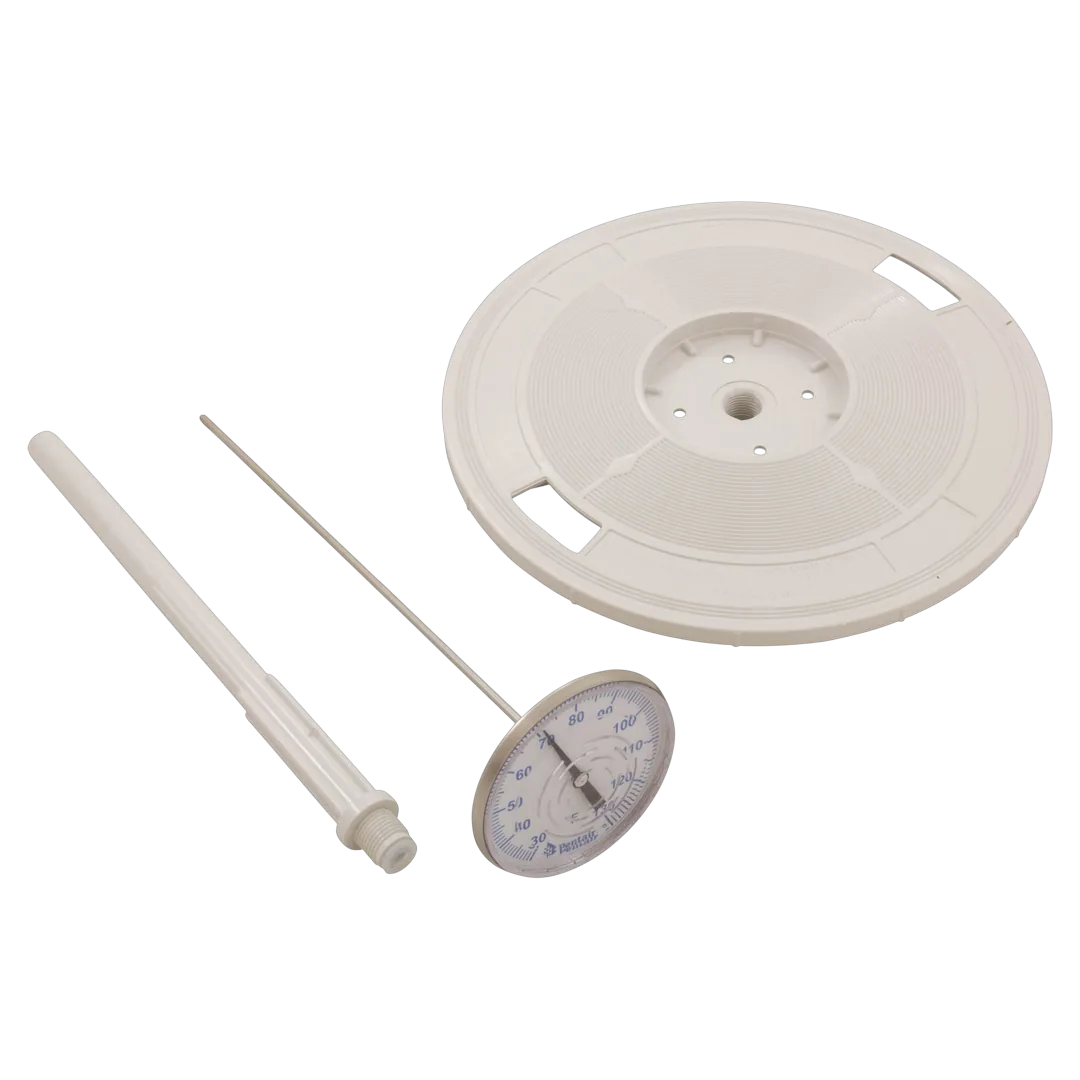Pentair L4W round white skimmer lid with built-in thermometer