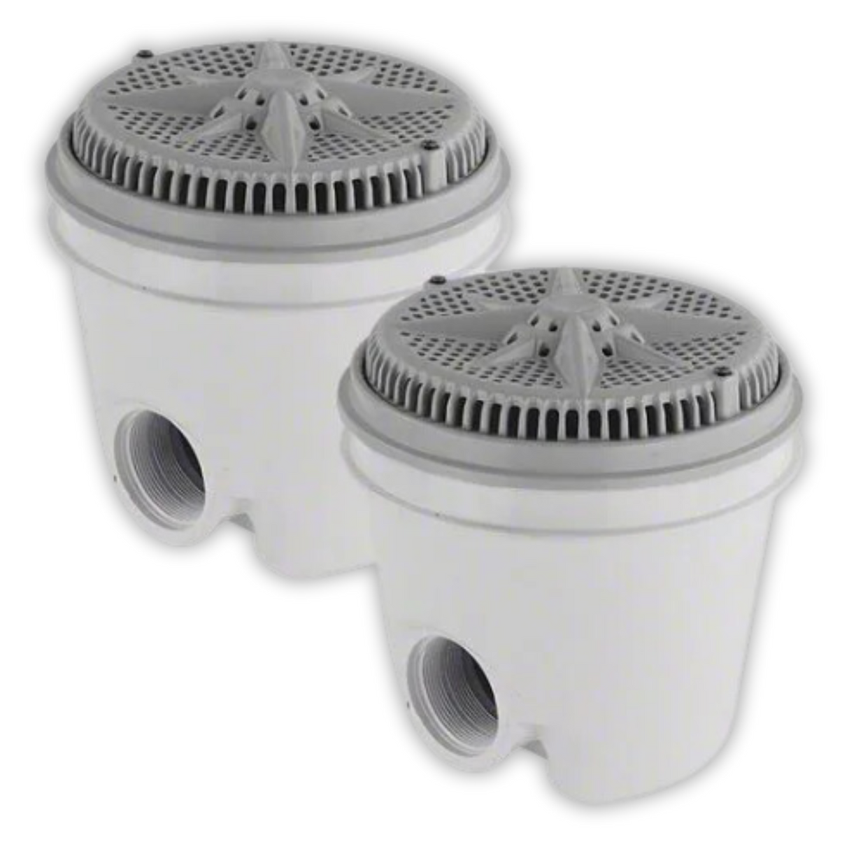 Pentair 8" StarGuard® Main Drain with 2" side x 1 1/2" bottom ABS Sump Gray