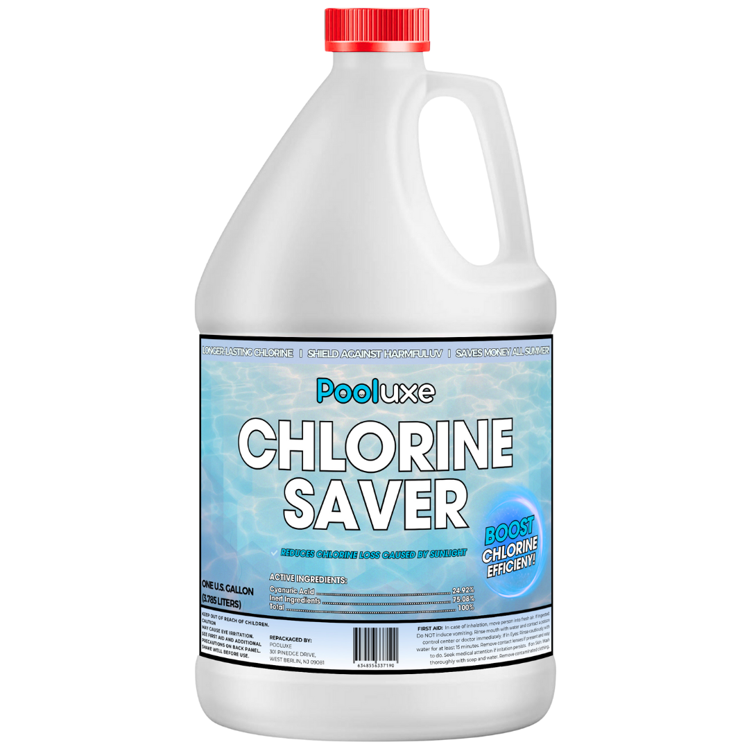Pooluxe Liquid Stabilizer - 1 Gallon Chlorine Saver & Conditioner for Pools