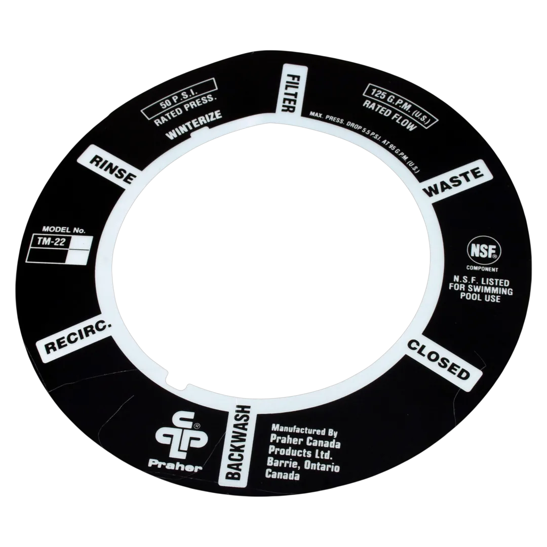 Praher E5-T2 ABS 2 Inch Top Mount Valve Decal