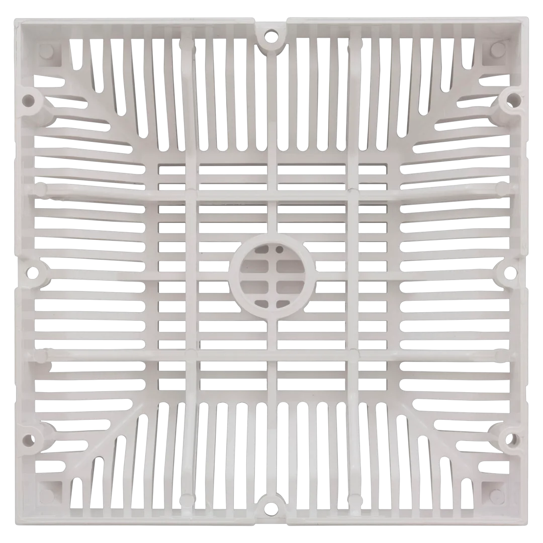 Waterway 9" x 9" Square Grate White - Back