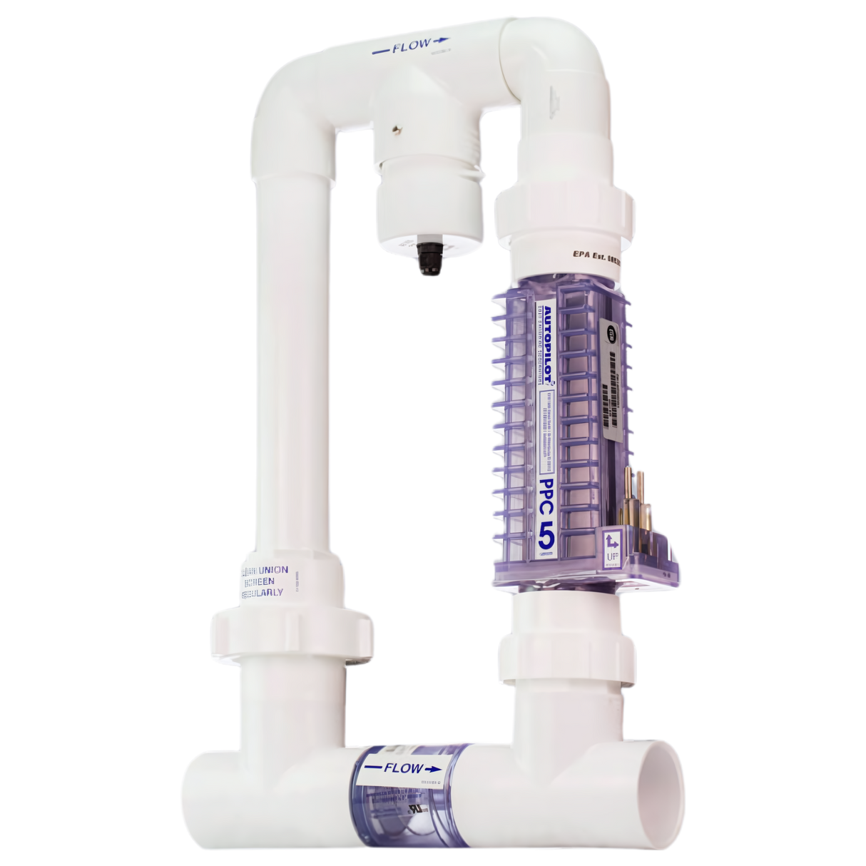 AutoPilot Salt Chlorine System Manifold with PPC5 Cell and Base - PPM5