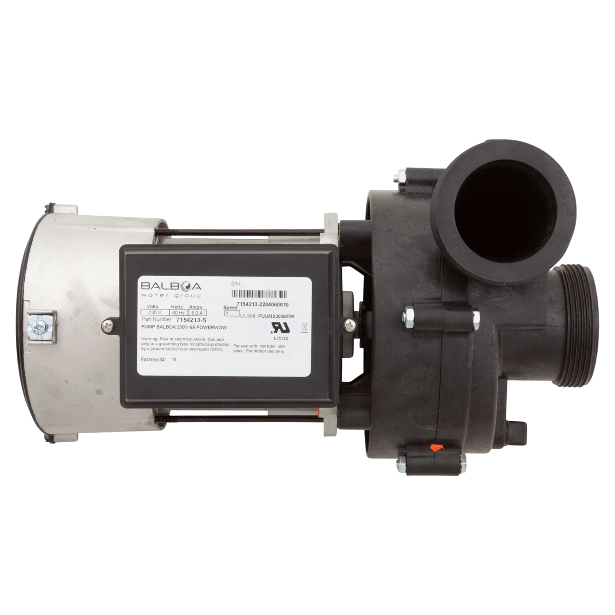 Balboa Water Group Vico Ultimax GE Spa Pump (7154213-S) — top view