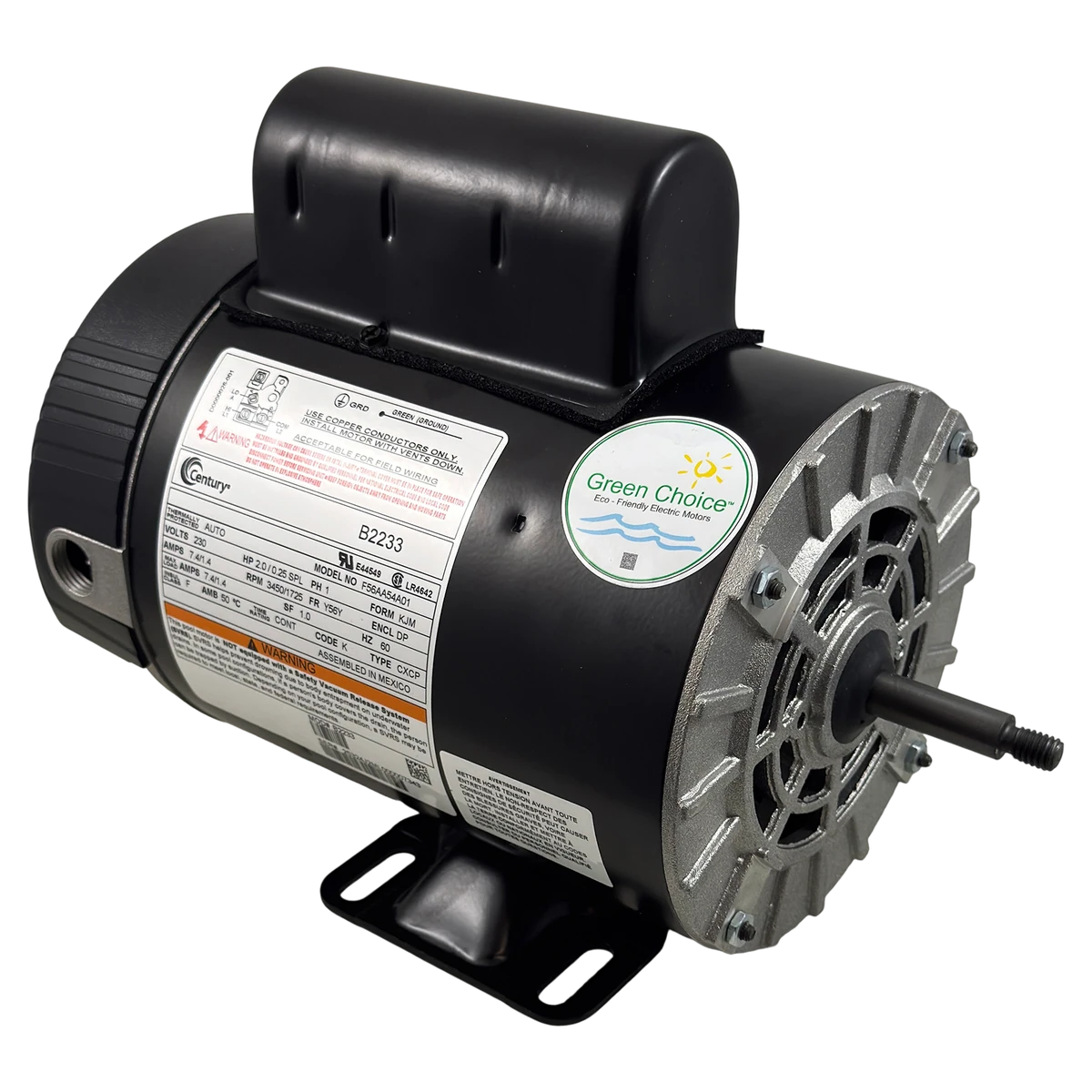Century 2.0 HP 230V 2-Speed 56Y Motor (B2233)