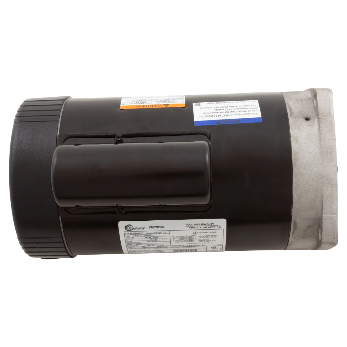 Century 1HP Square Flange Motor 56Y (B2848V1) — top view