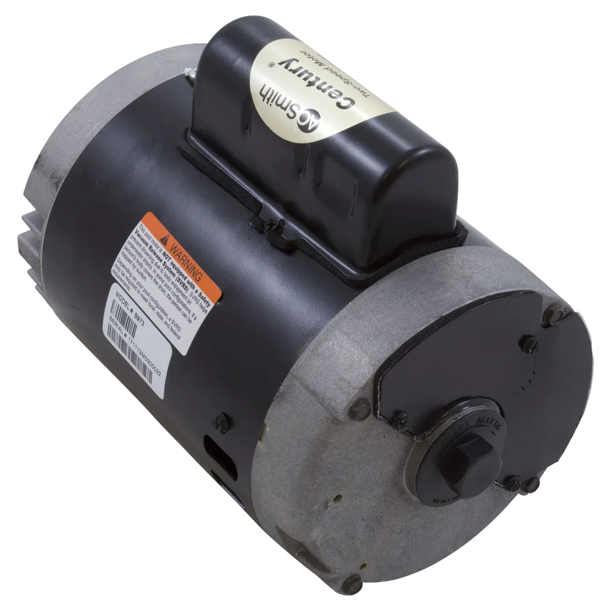 Century 0.75HP 2-Speed 56J C-Face Motor (B2973) — reverse view