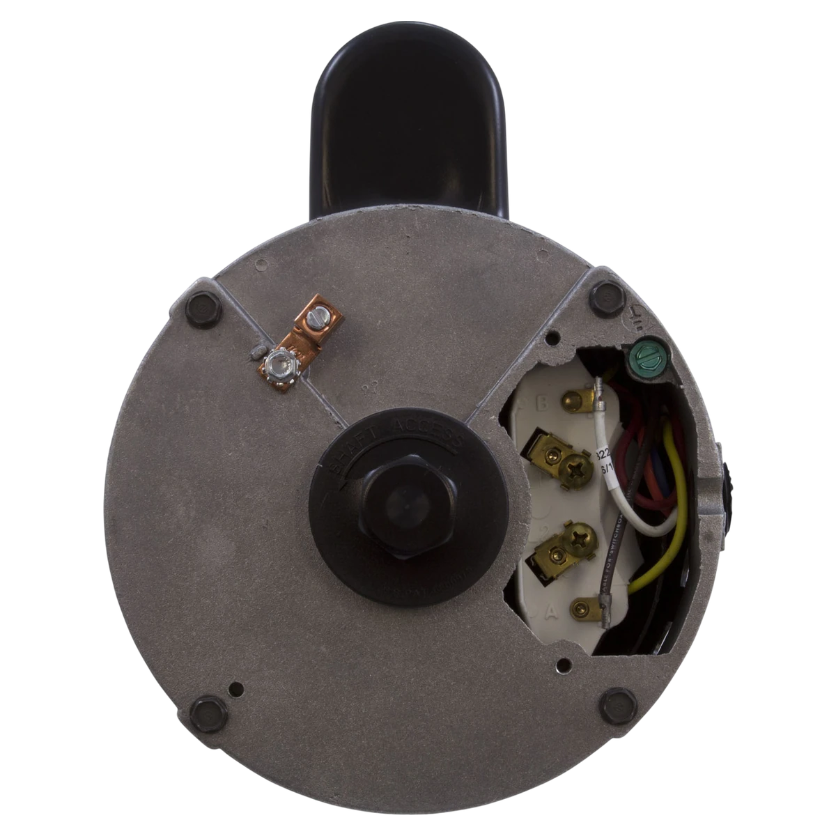 Century Centurion 1/2 HP Square Flange Motor (B845) — wires view