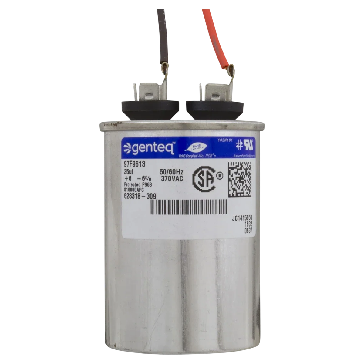 Century 1 HP 48Y 2-Speed Motor (BN37V1) — product label