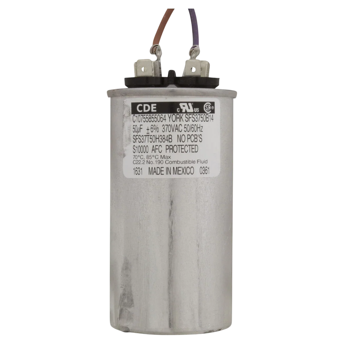 Century Flex-48 1.5 HP Thru-Bolt Motor (BN50V1) — product label