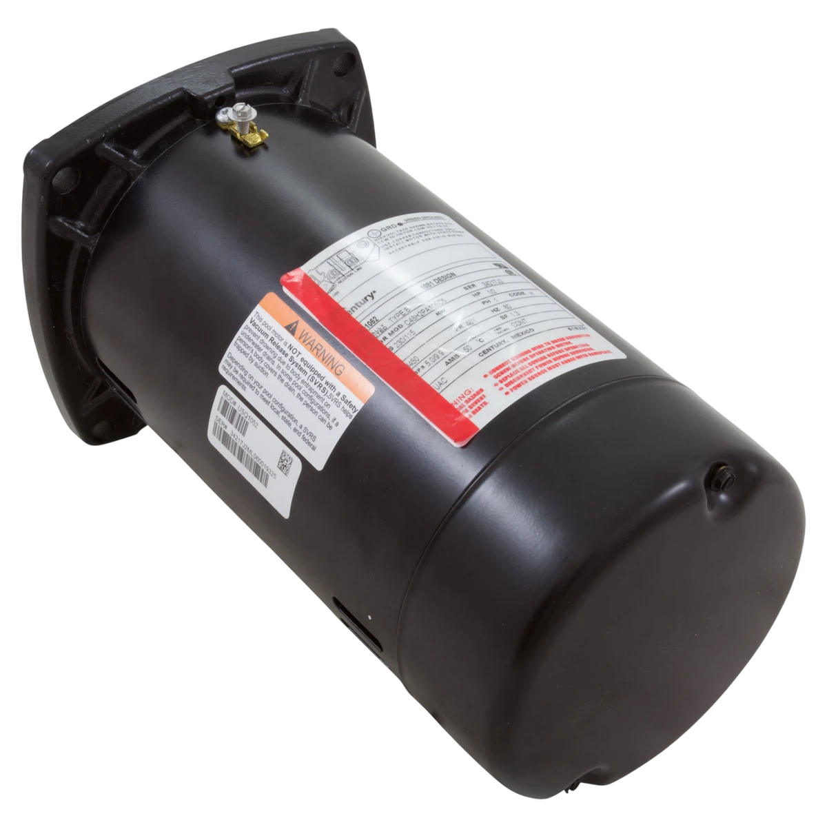 Century 1/2 HP 48Y Square Flange Pump Motor (USQ1052) — reverse view