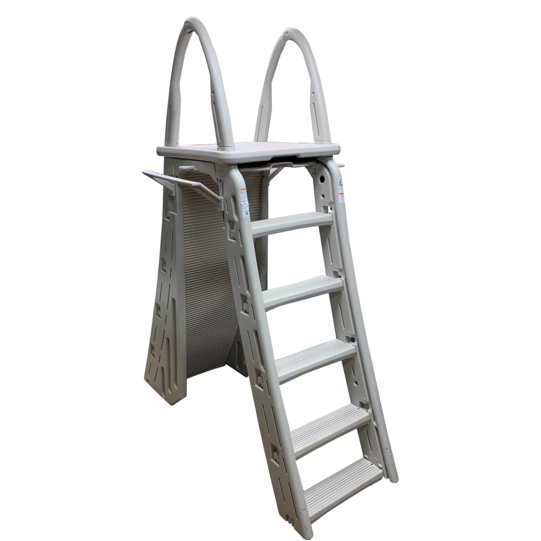 Confer Plastics 7200 A-Frame Roll-Guard Pool Ladder - Front, Open
