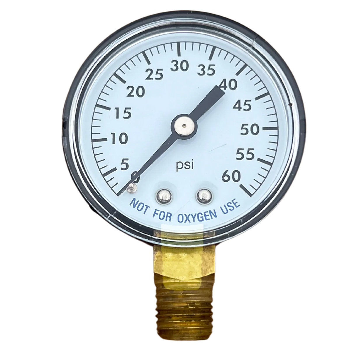 Steel 1/4-inch Pressure Gauge, 0 to 60 PSI, Bottom Mount