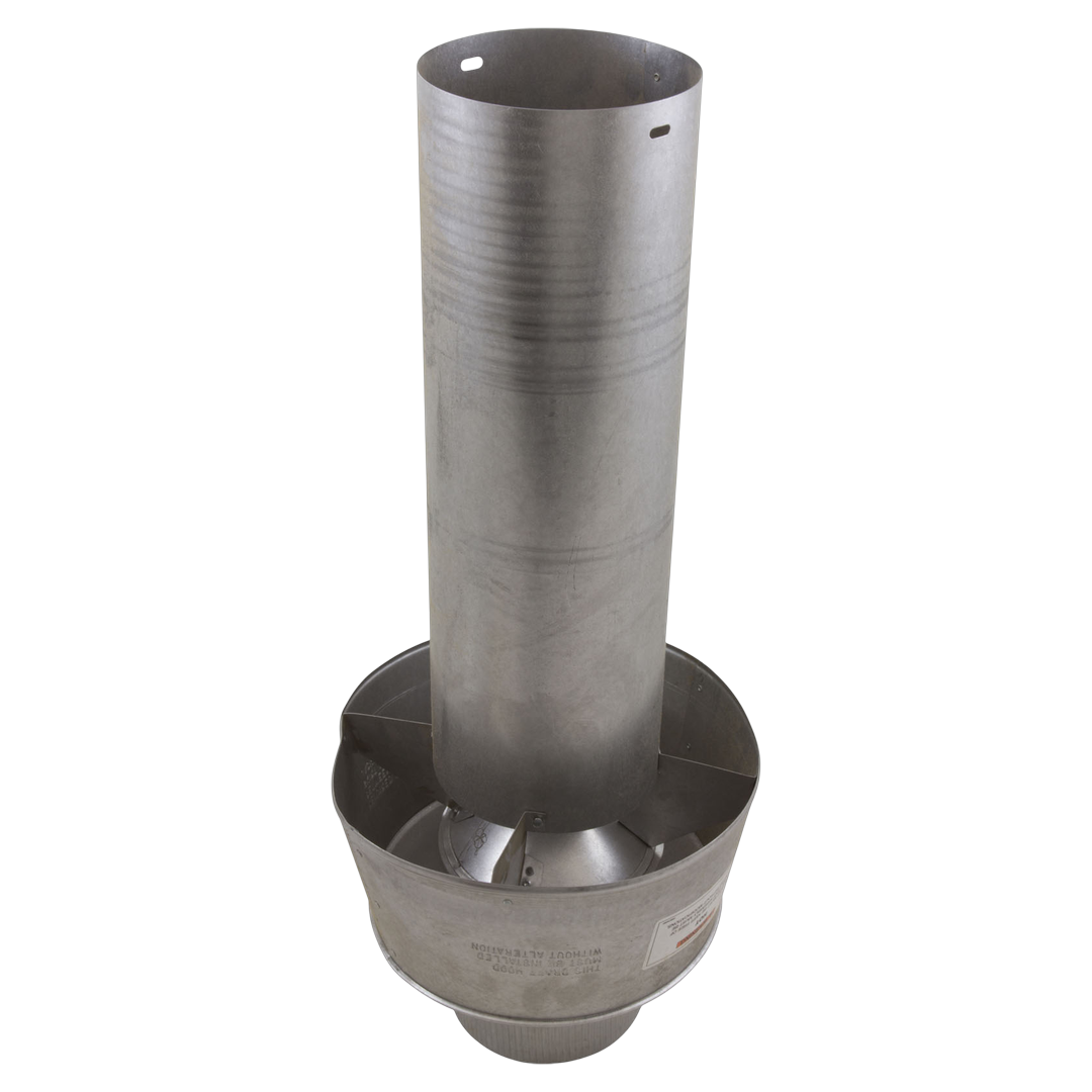 Chimney cap for Hayward DHI150 indoor draft hood venting