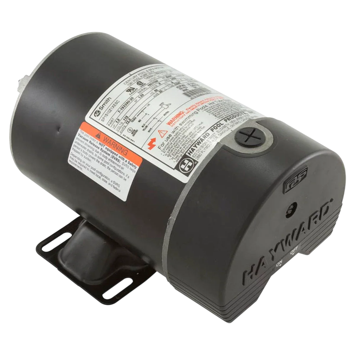 Hayward PowerFlo Matrix 1 HP Motor w/Switch (SPX1510Z1XE) — reverse view