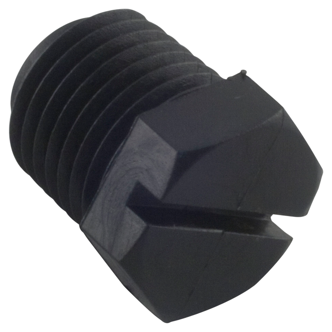 Close-up of Hayward SPX1600V threaded plug with slotted head