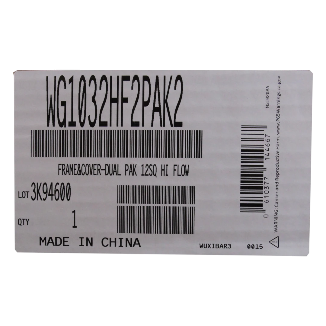 Hayward WG1032HF2PAK2 Manufacturer Label