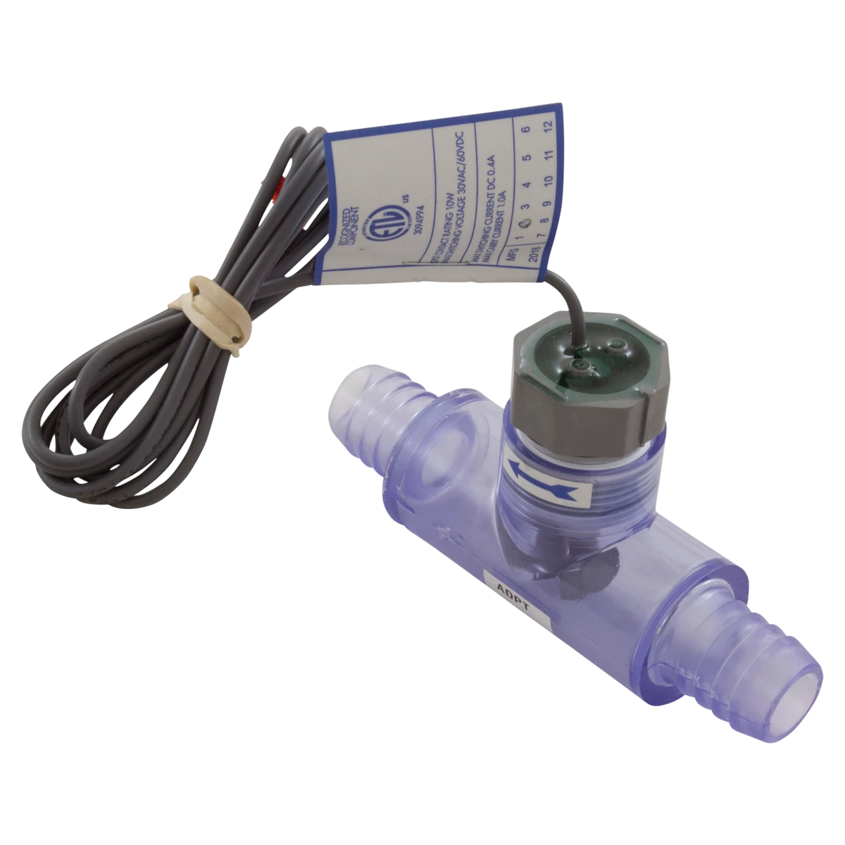 HYDROQUIP 3/4 Barb Tee Flow Switch (34-0221-K) — reverse view
