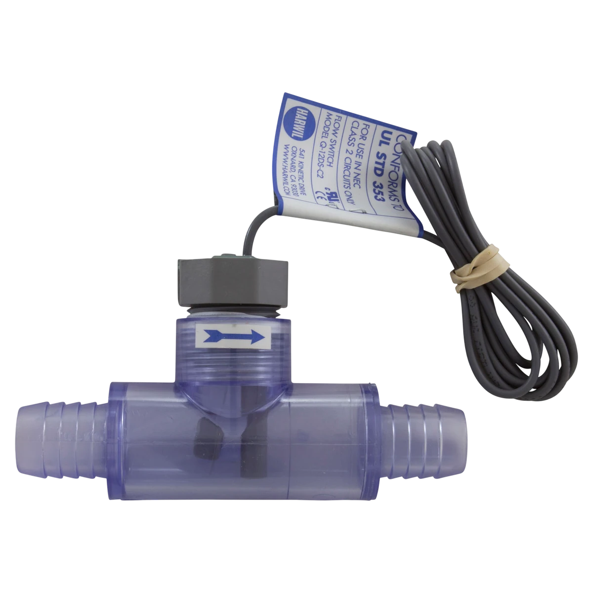 HYDROQUIP 3/4 Barb Tee Flow Switch (34-0221-K) — side view
