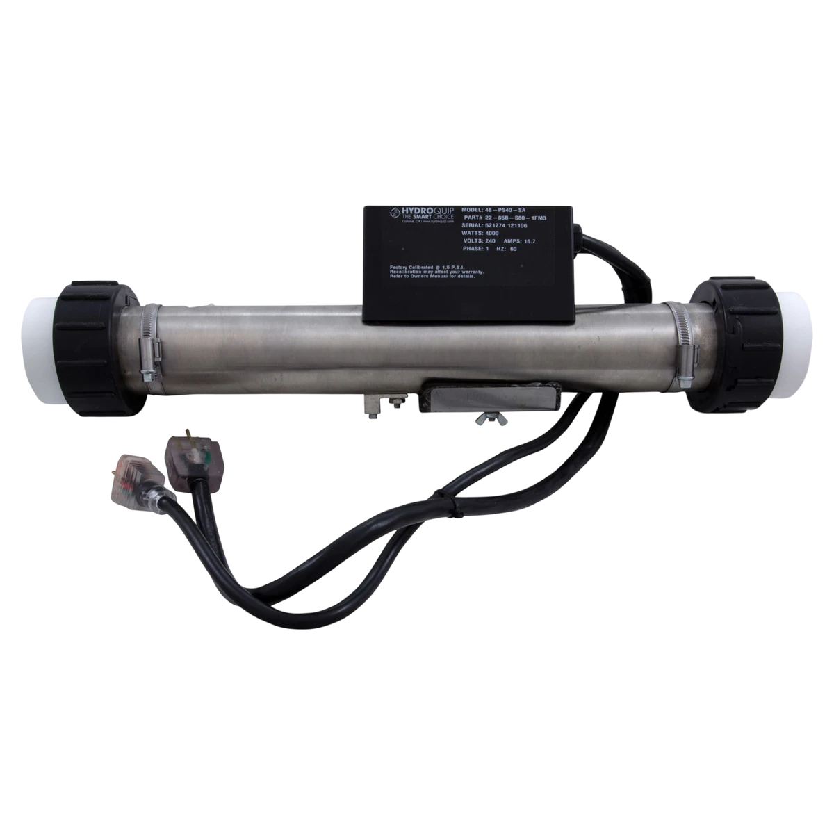 HYDROQUIP FloThru PS Air Heater 4.0kW (48-PS40-SA) — reverse view