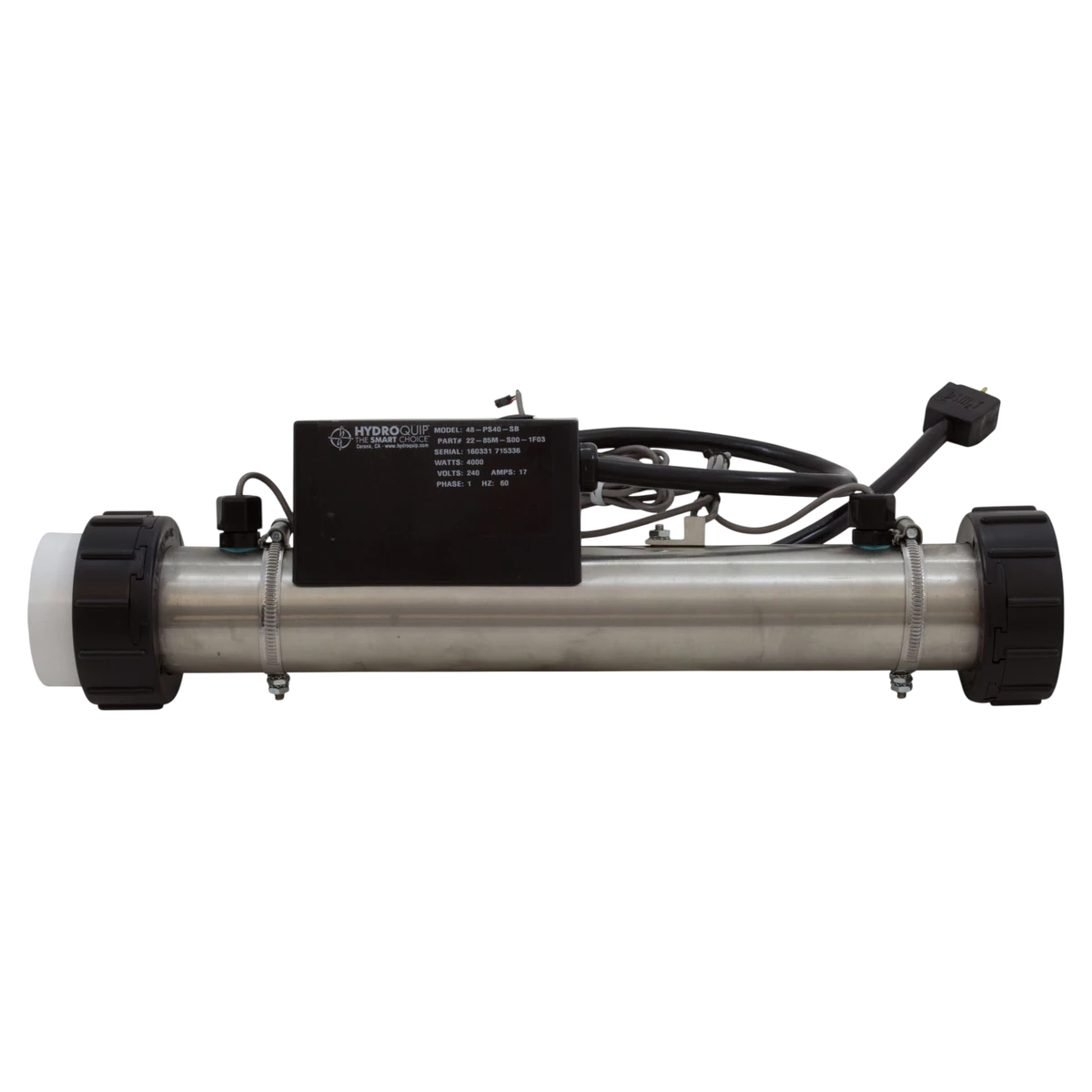 HYDROQUIP FloThru Heater PS-B Series M7 (48-PS40-SB) — front view