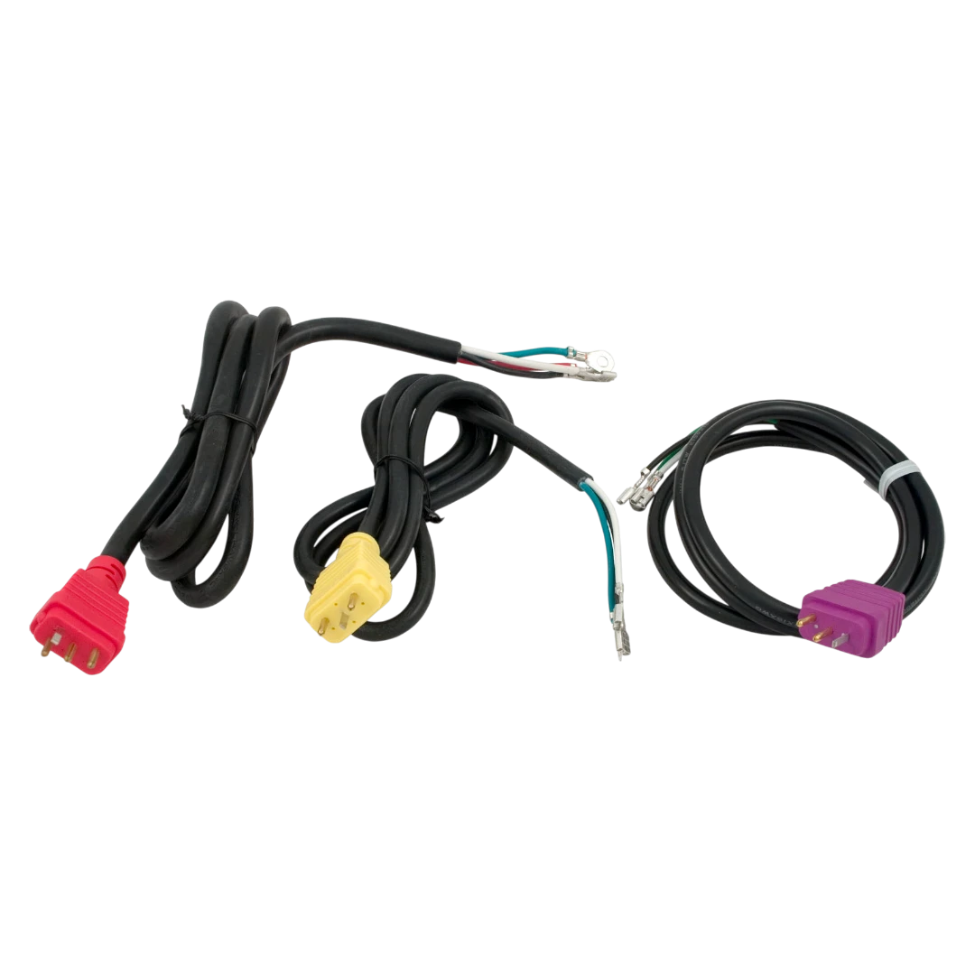Electrical power cables for HydroQuip CS500T with red, yellow, purple plugs